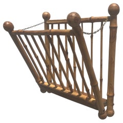 1950s Rattan Wall Shelf, Magazine Rack