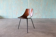 1950 Ray Komai Sedia in mogano e ferro Mid Century Modern Eames Knoll