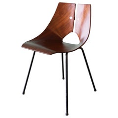 1950er Ray Komai Mahagoni und Eisen Stuhl Mid Century Modern Eames Knoll