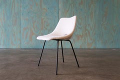 1950 Ray Komai White Boucle Chair Mid Century Modern Eames Knoll