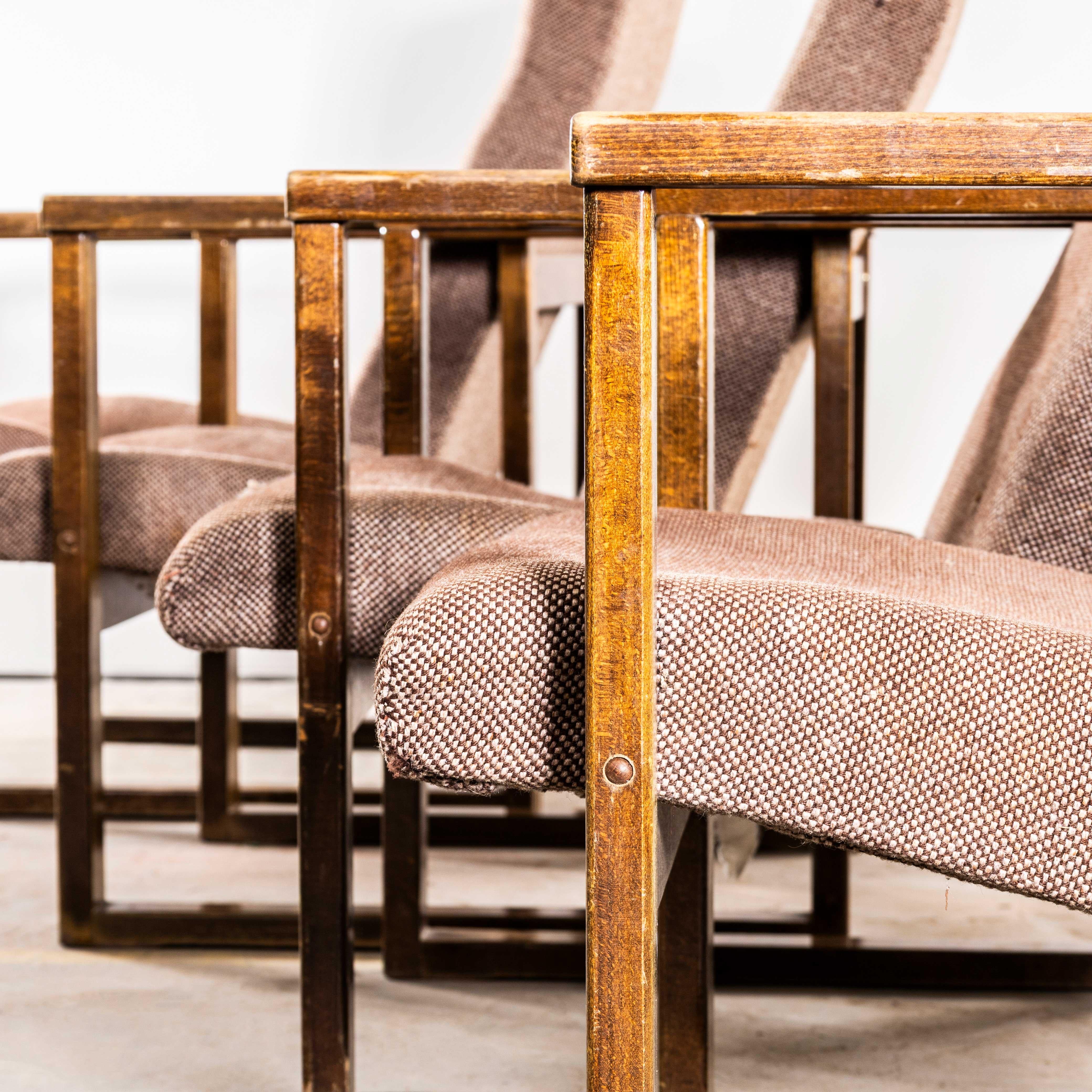 1950's Re-Upholstered Cube Armchair For Sale 2
