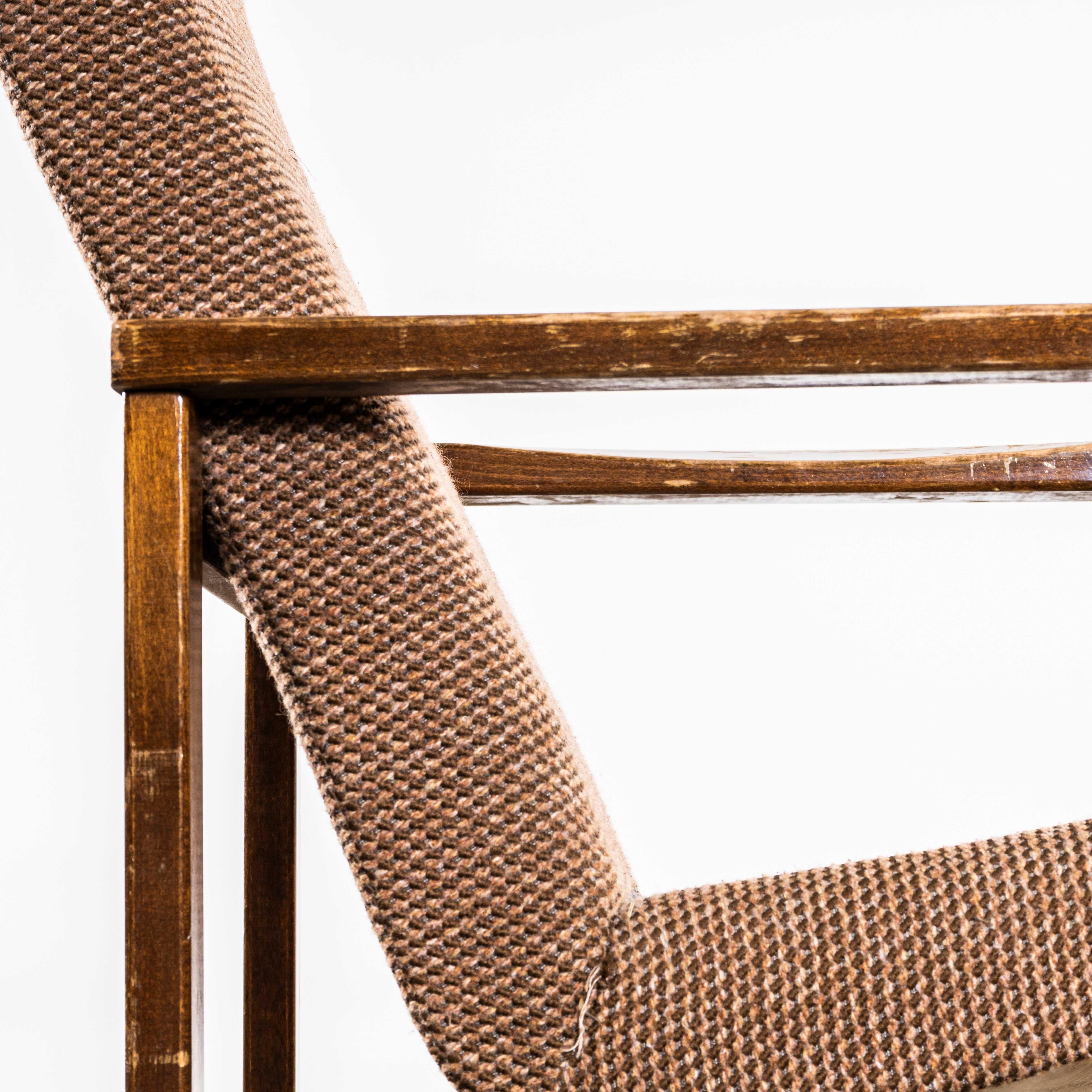 Mid-20th Century 1950's Re-Upholstered Cube Armchair - Single Armchair For Sale