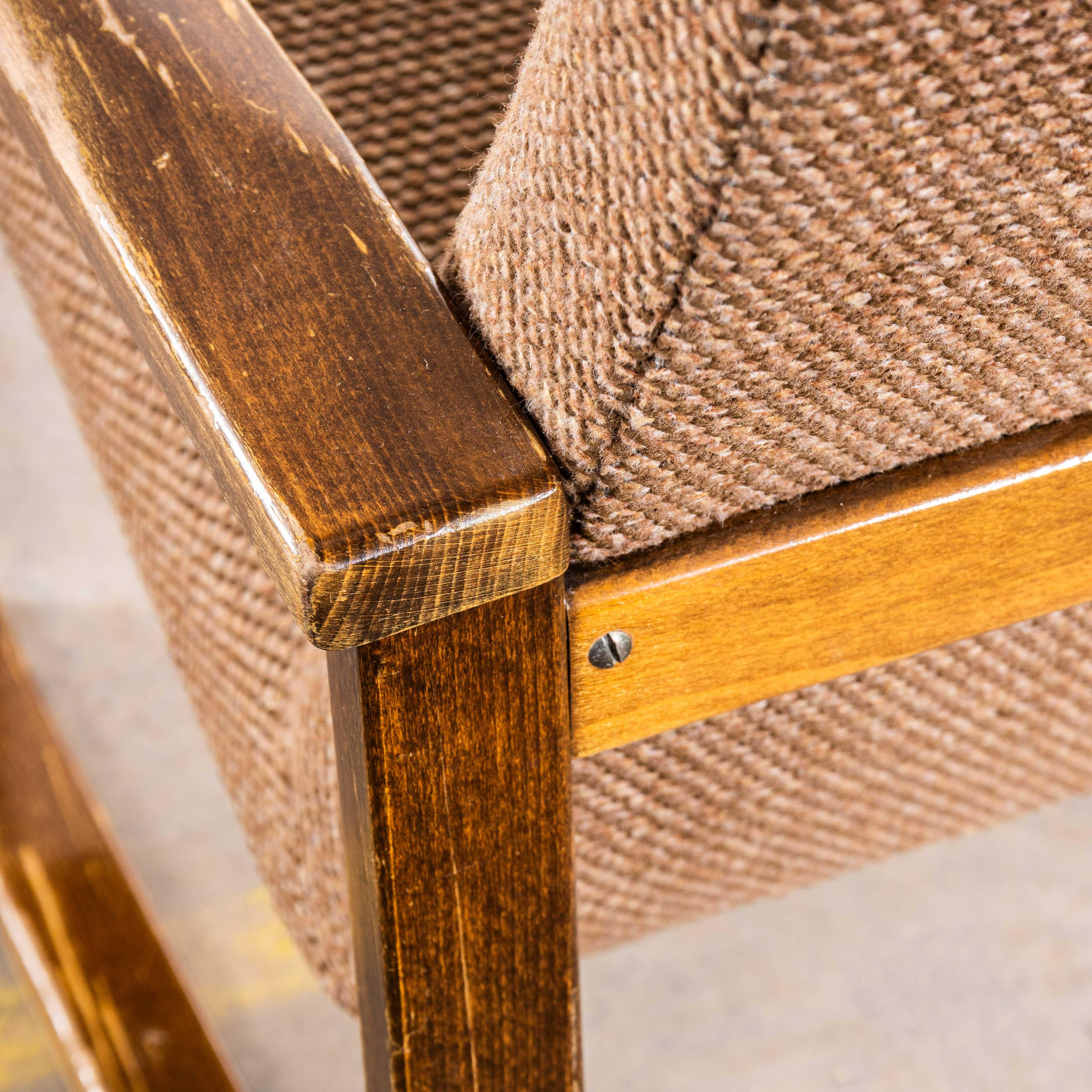 1950's Re-Upholstered Cube Armchair - Single Armchair For Sale 2