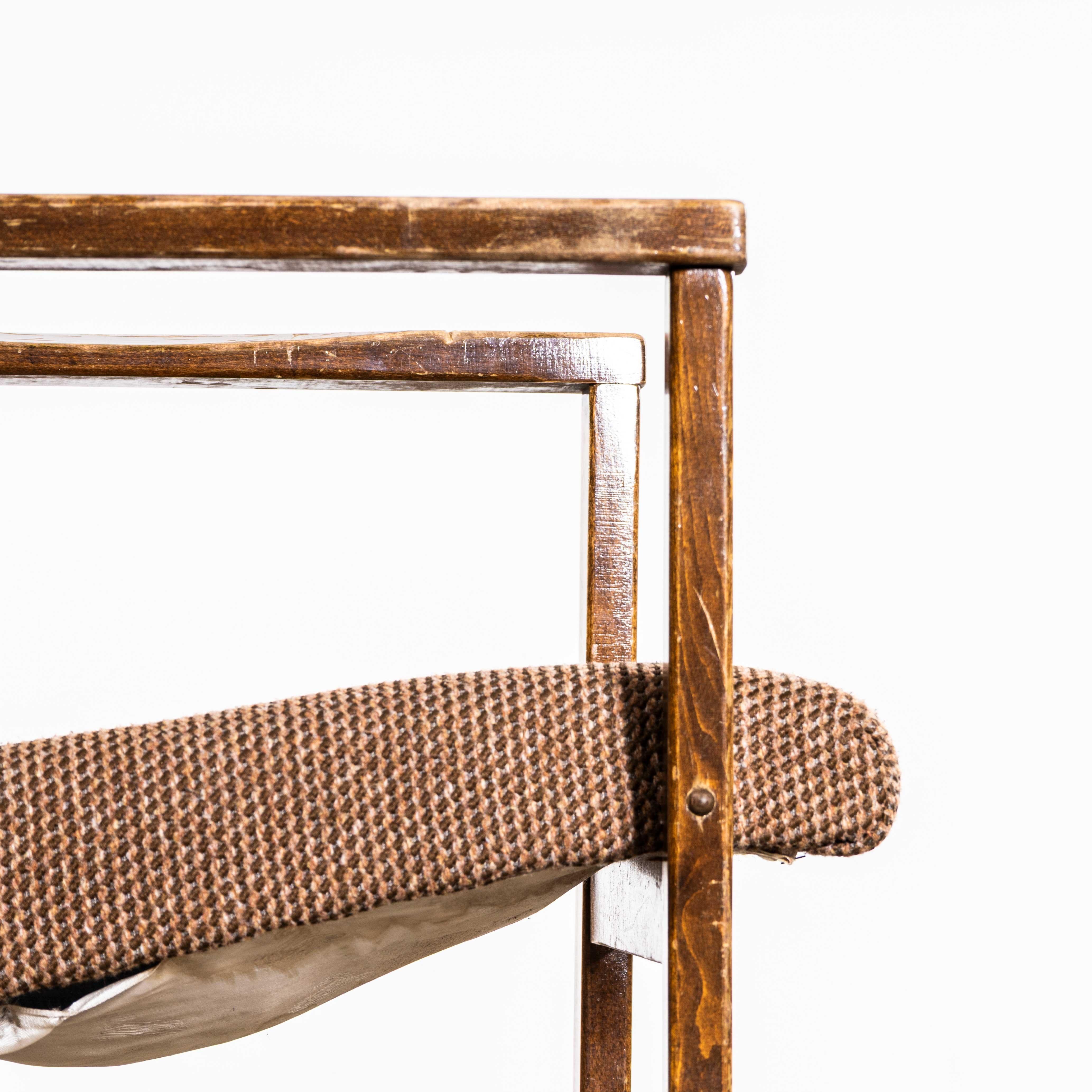 1950's Re-Upholstered Cube Armchair - Single Armchair For Sale 3