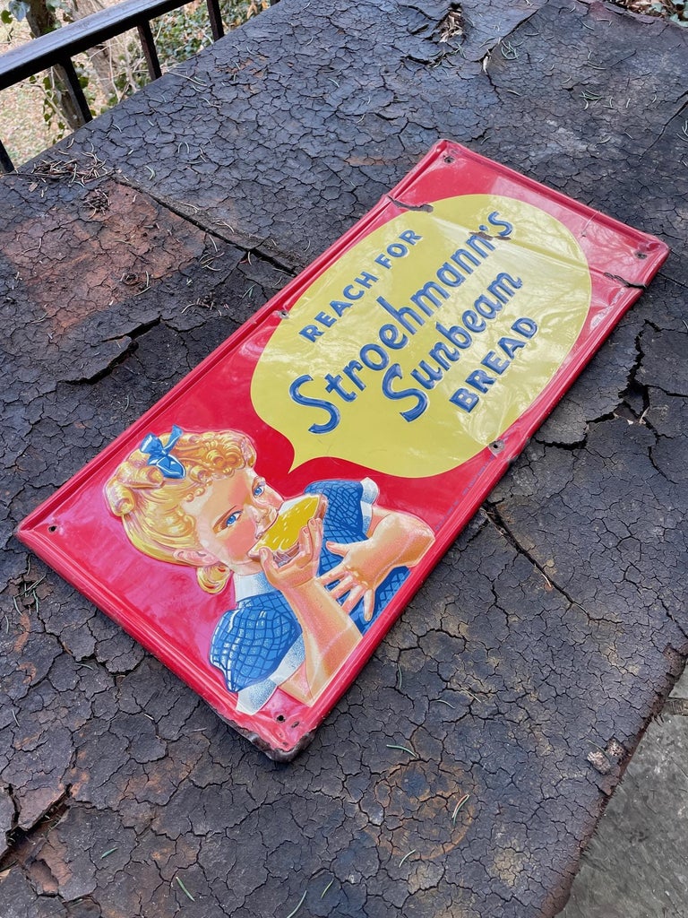 1950s Reach Stroehmann Sunbeam Bread Store Display Sign Rare Vintage
