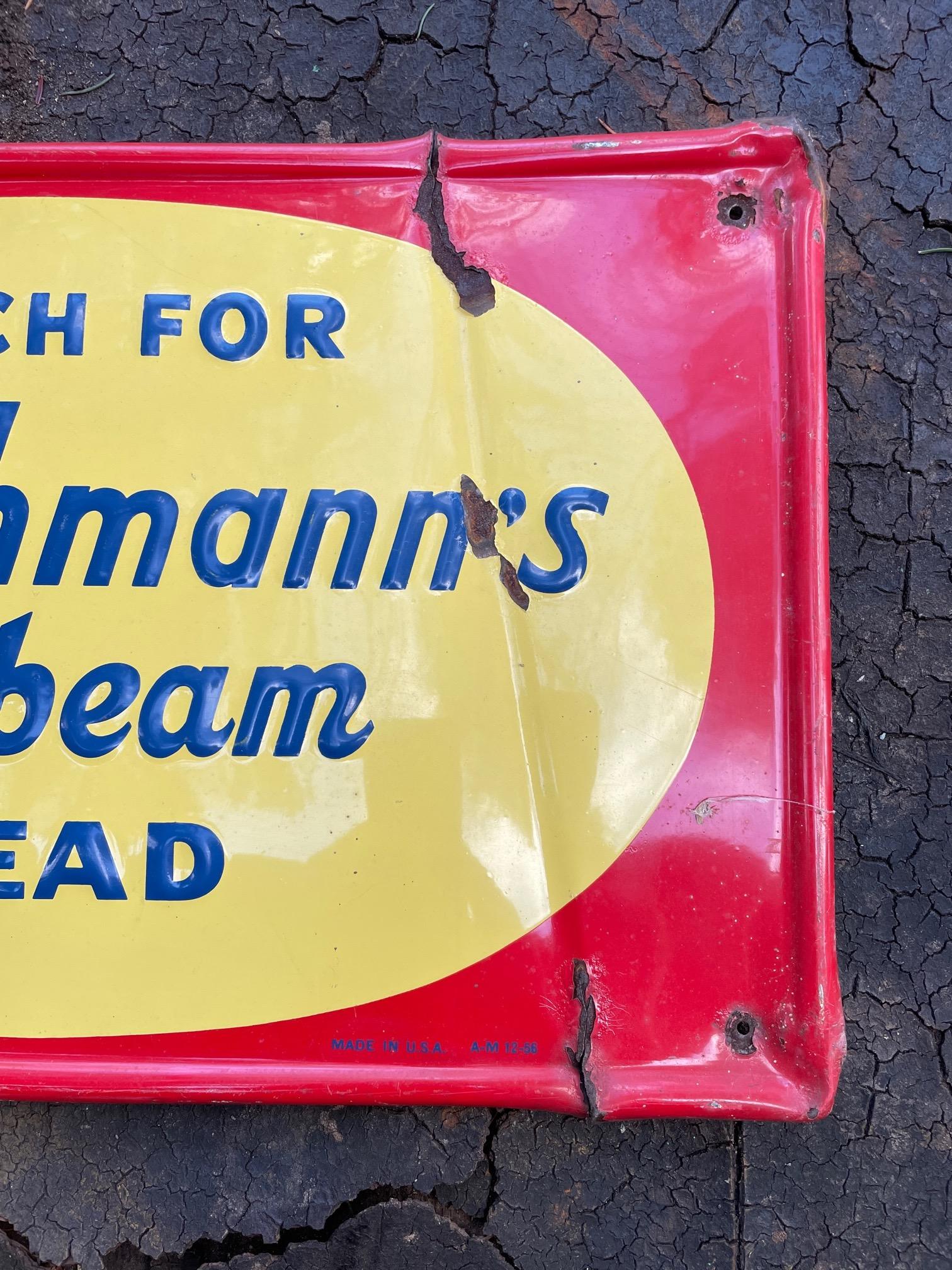 American 1950s Reach Stroehmann Sunbeam Bread Store Display Sign Rare Vintage Advertising For Sale