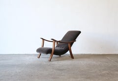 1950s Recliner Chair Newly Upholstered in Pure Mohair