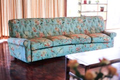 1950s Recovered Curved Button Back G Plan Sofa