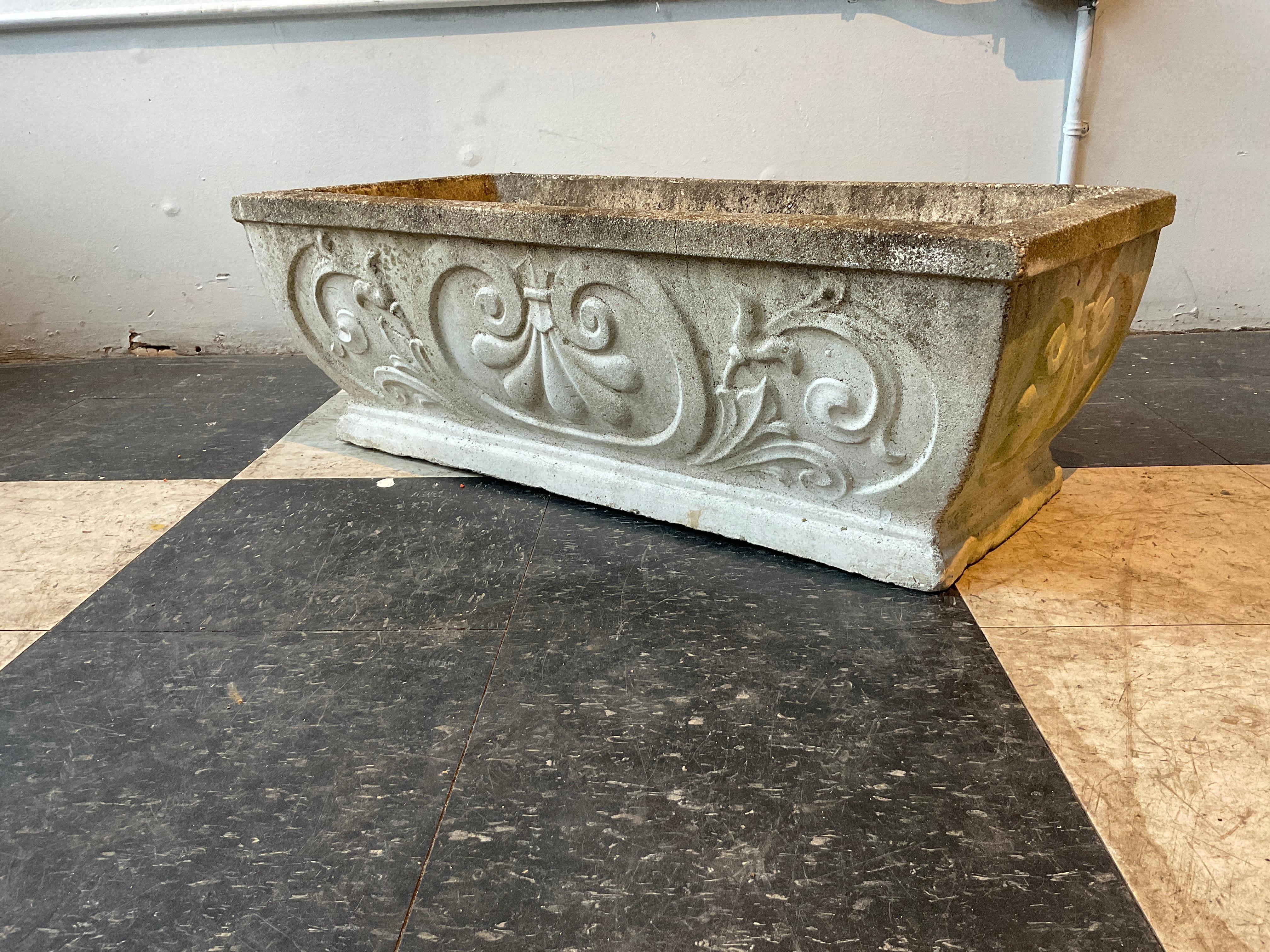 1950s Rectangular Concrete Planters. 5 pairs Available. For Sale 1