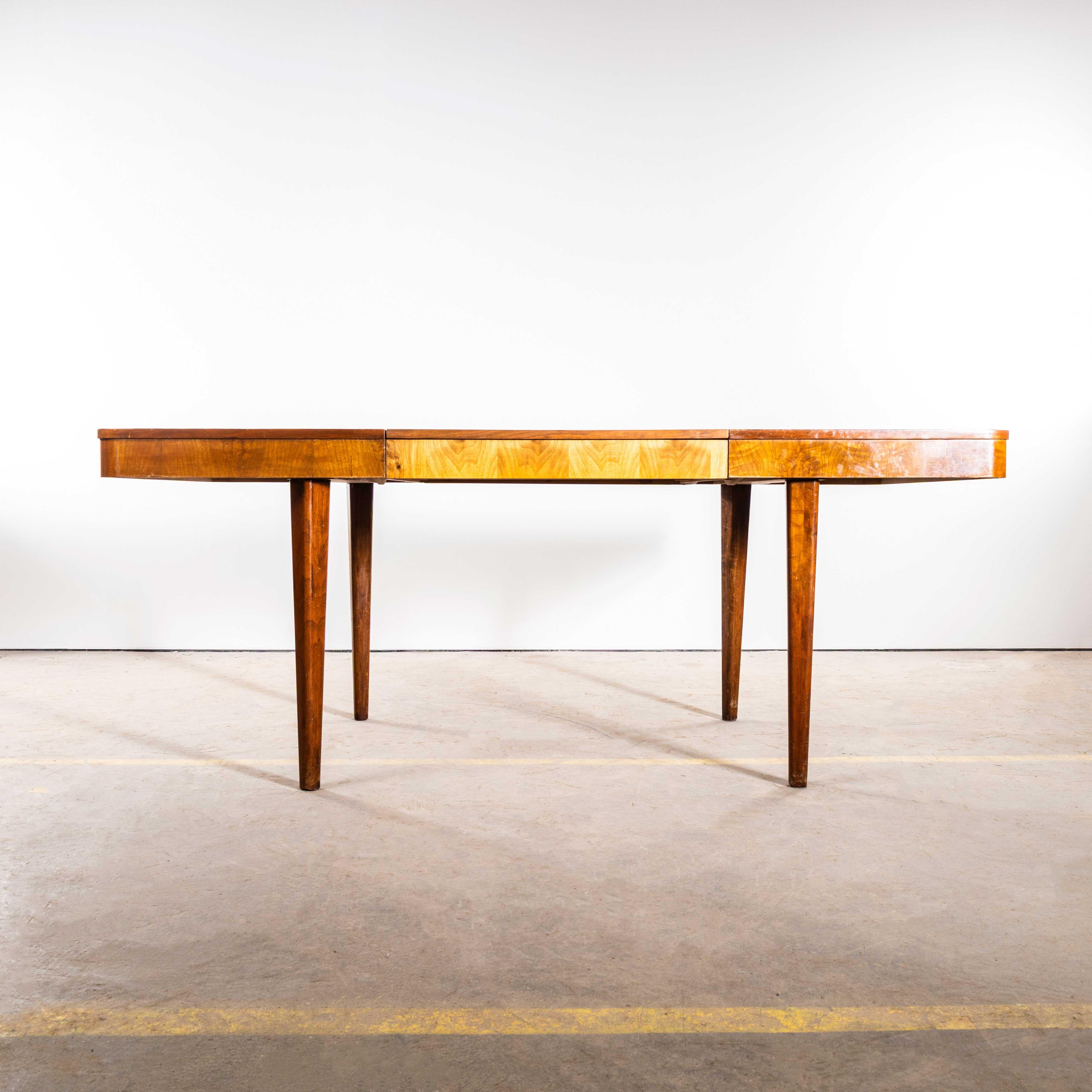 1950’s Rectangular Extending Halabala Dining Table – Up Zavody. 
Superb practical piece of mid century furniture by the Czech maker Up Zavody and the designer Jindrich Halabala. Sourced direct in the Czech republic, Halabala was a Czech industrial