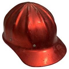 1950s Red Aluminum Hard Hat SuperLite Fibre Metal Cap Style Chester PA