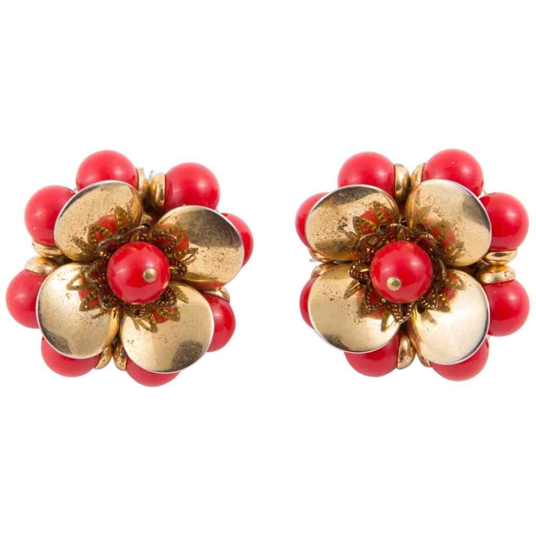 Multicolor - Lavina Wooden Beads Earrings with German Silver Birds
