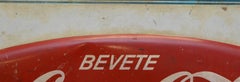 1950s Red and White Vintage Italian Metal Screen Printed Coca-Cola Sign