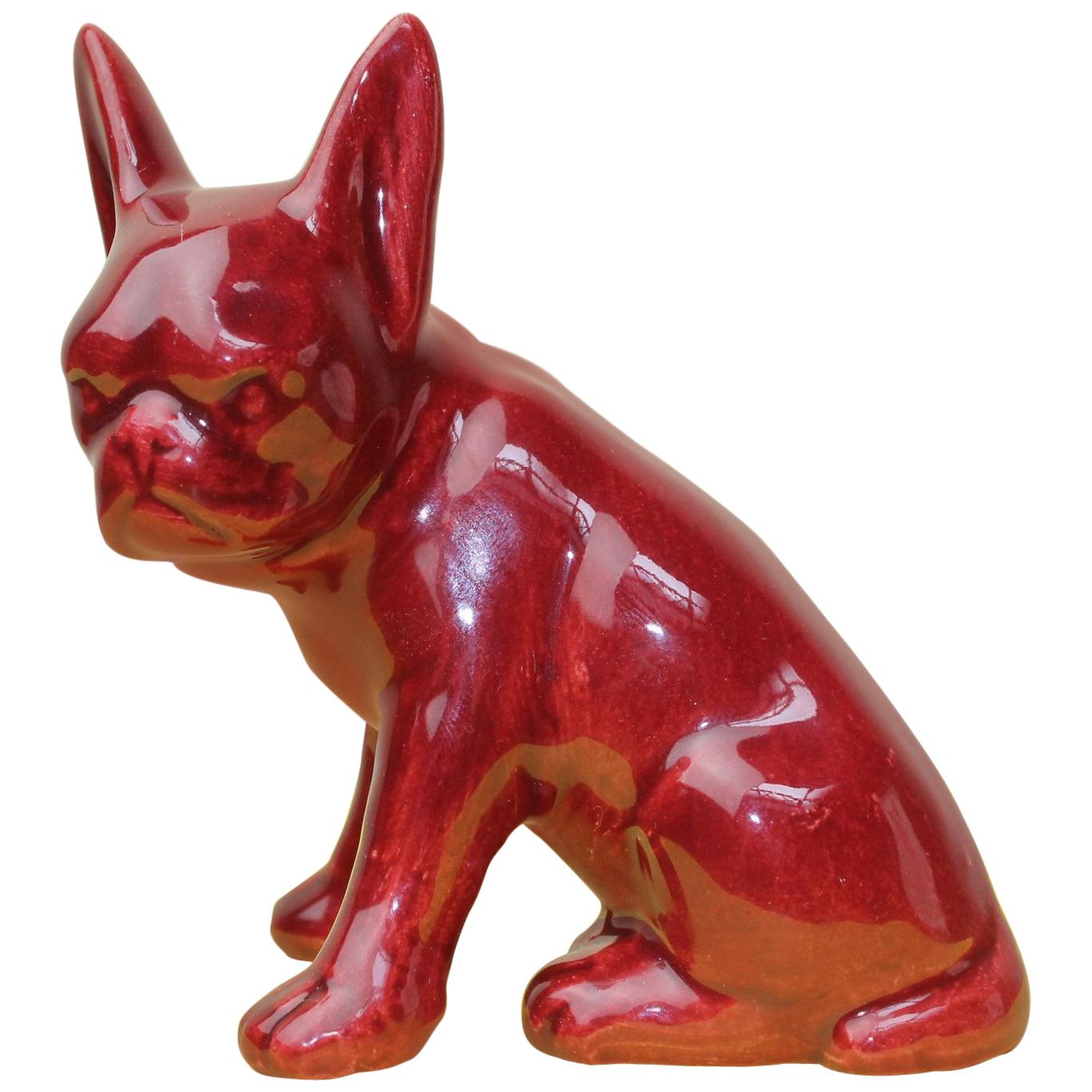 1950s Red-Bordeaux French Bulldog Figurine