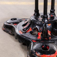 1950's Red French Metal Tripod Base Small Gueridon Table