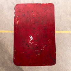 1950's Red French Rectangular Metal Folding Dining Table
