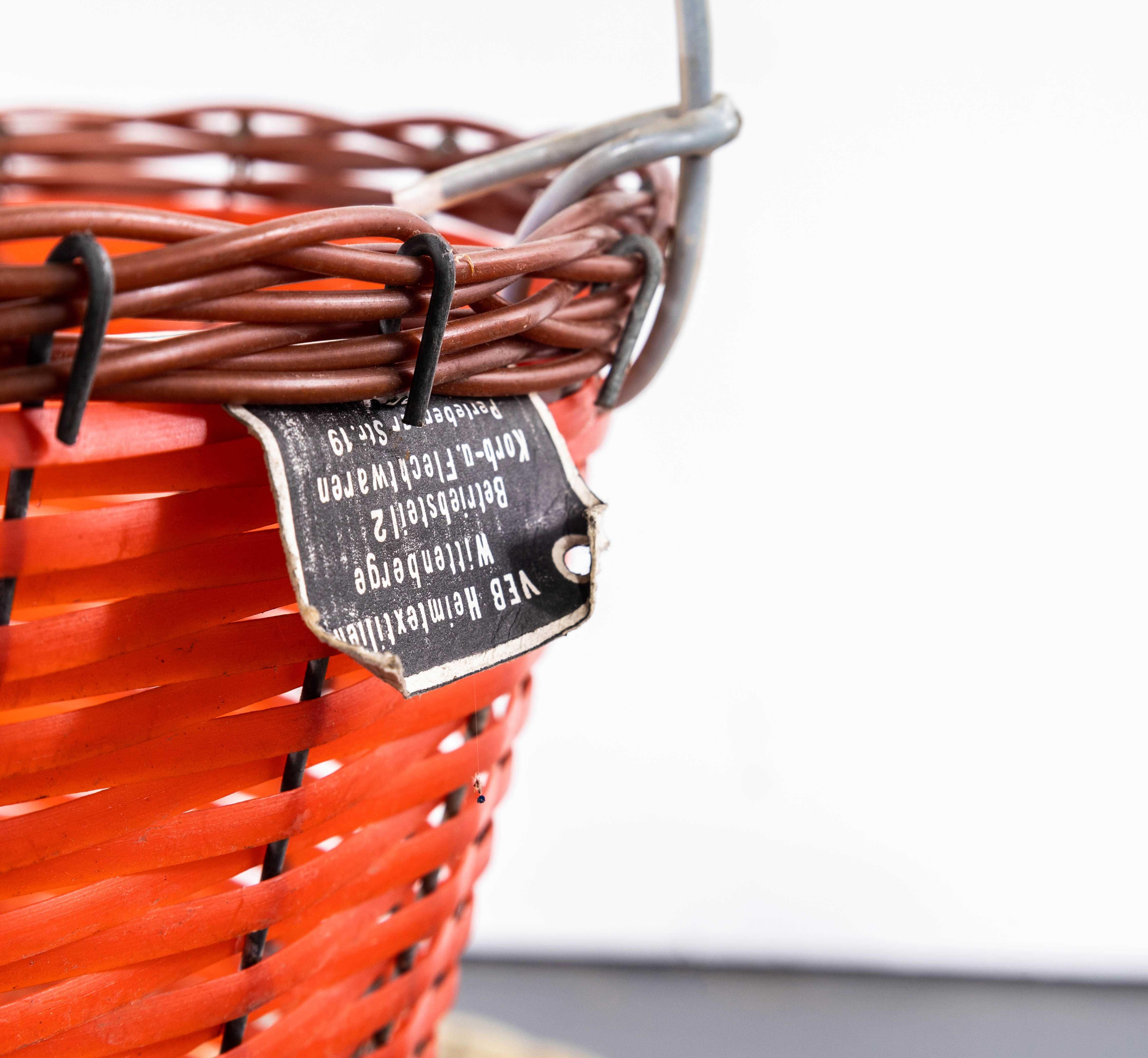 Mid-20th Century 1950's Red Grape Picking Baskets - New Old Stock GDR