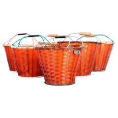 Vintage 1950's Red Grape Picking Baskets - New Old Stock GDR