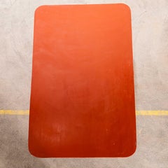 1950's Red Heavy Weight French Garden Folding Table