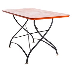 1950's Red Heavy Weight French Garden Folding Table