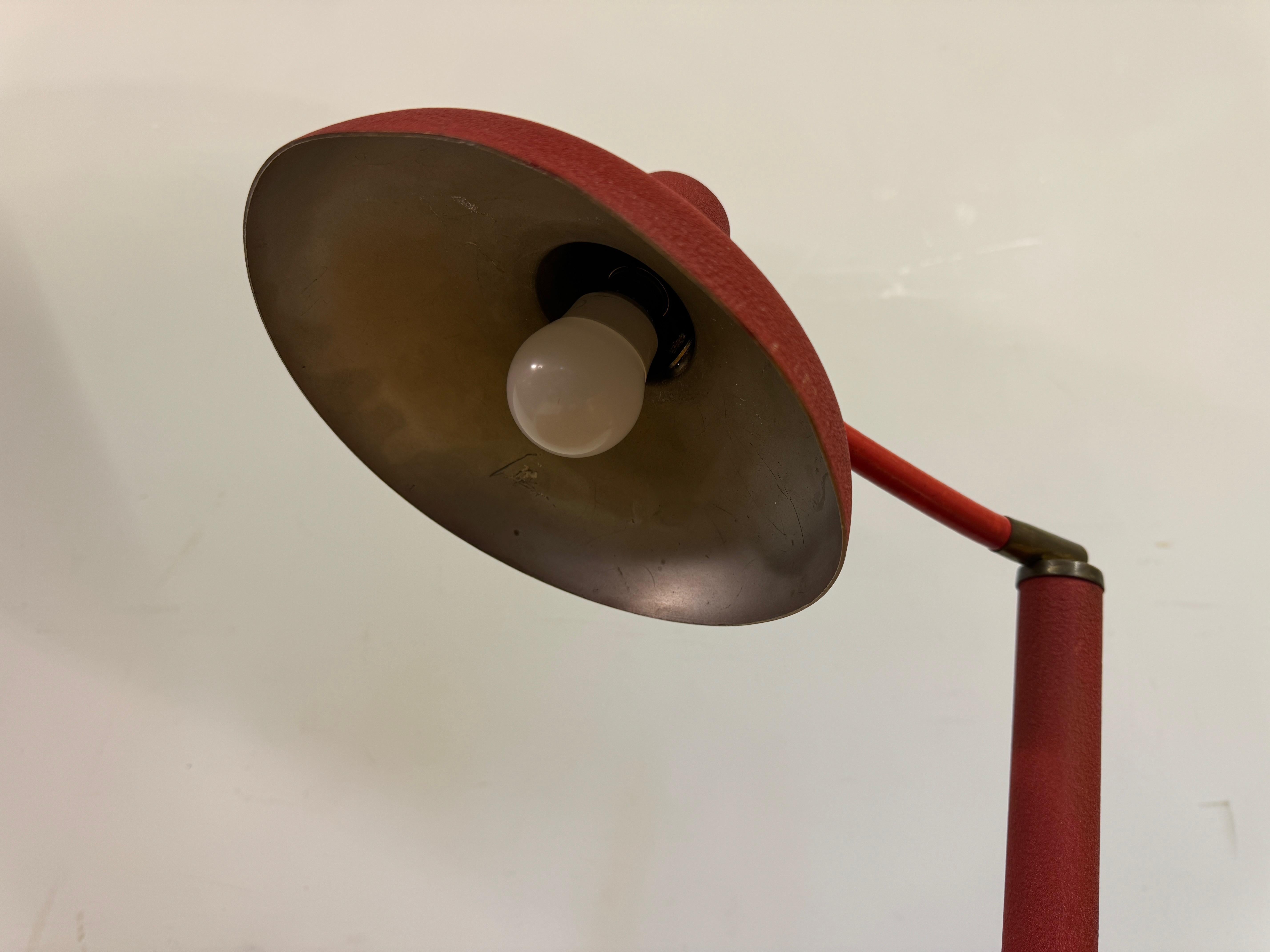 1950s Red Italian Table Lamp For Sale 4