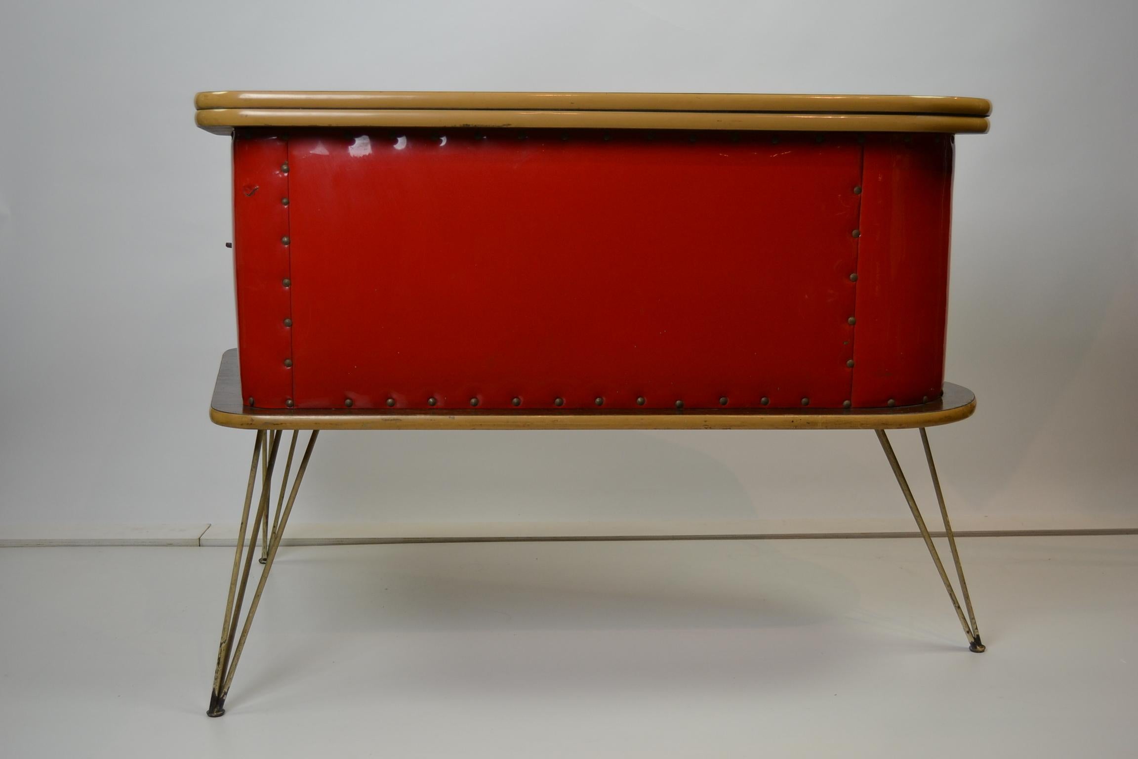 1950s Red Storage Cabinet, Home Bar 8