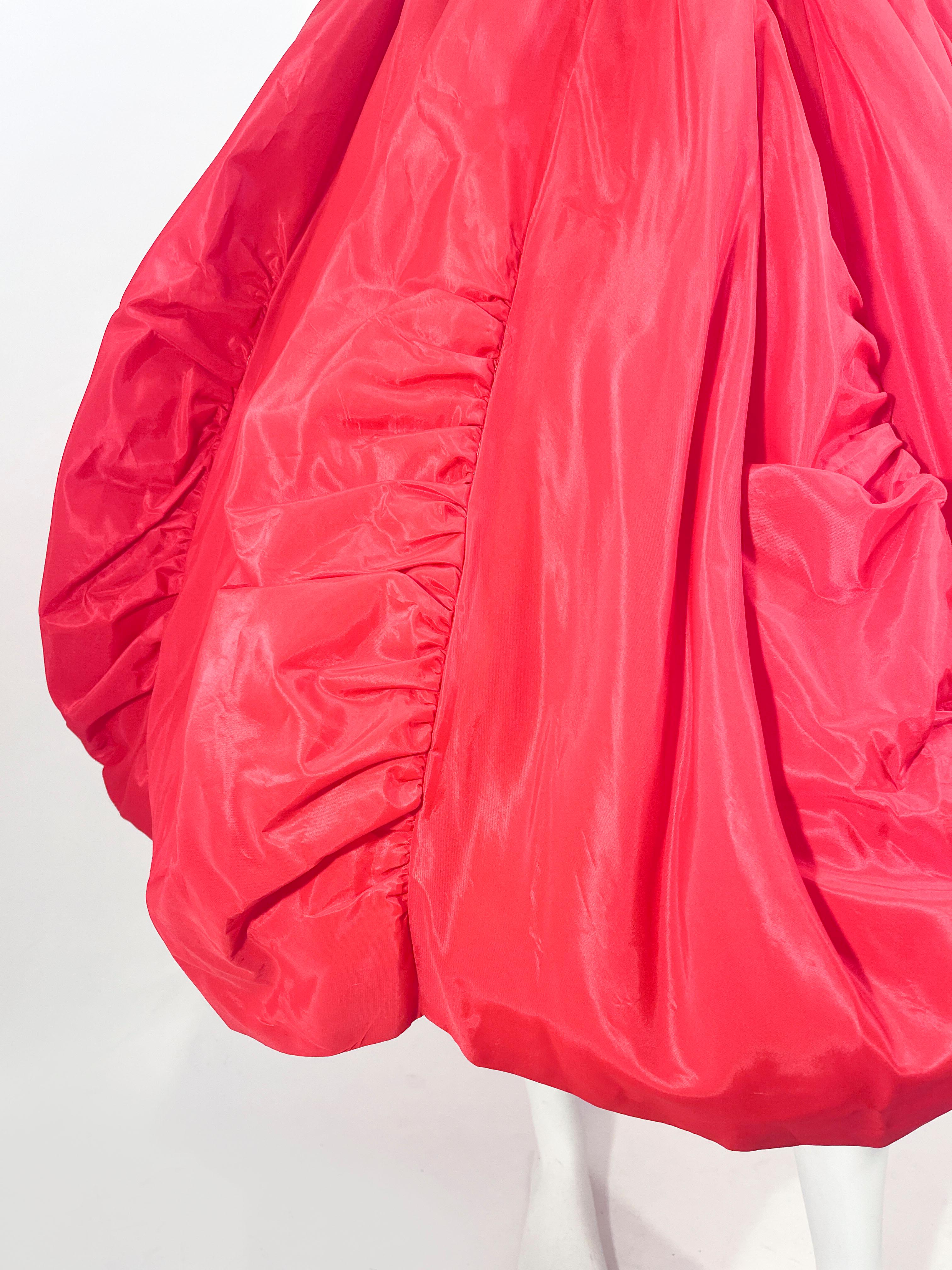 Women's 1950s Red Taffeta Party Dress