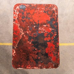 1950's Red Top Heavy Weight French Garden Folding Table