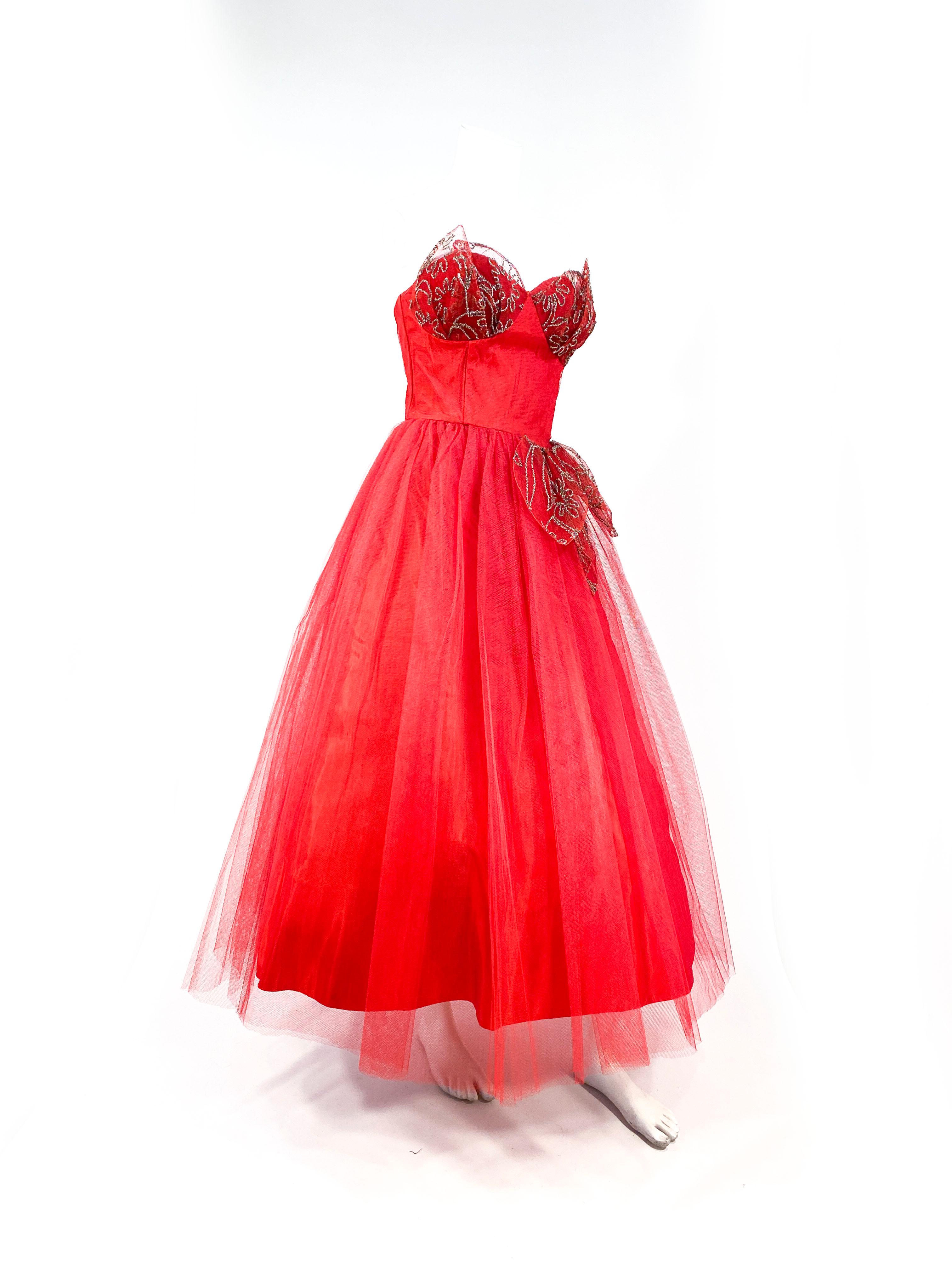 red tulle dresses
