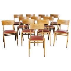 1950
s Red Upholstered Bistro Chairs, Set of Twelve Retro 1950
s Red Upholstered Bistro Chairs, Set of Twelve