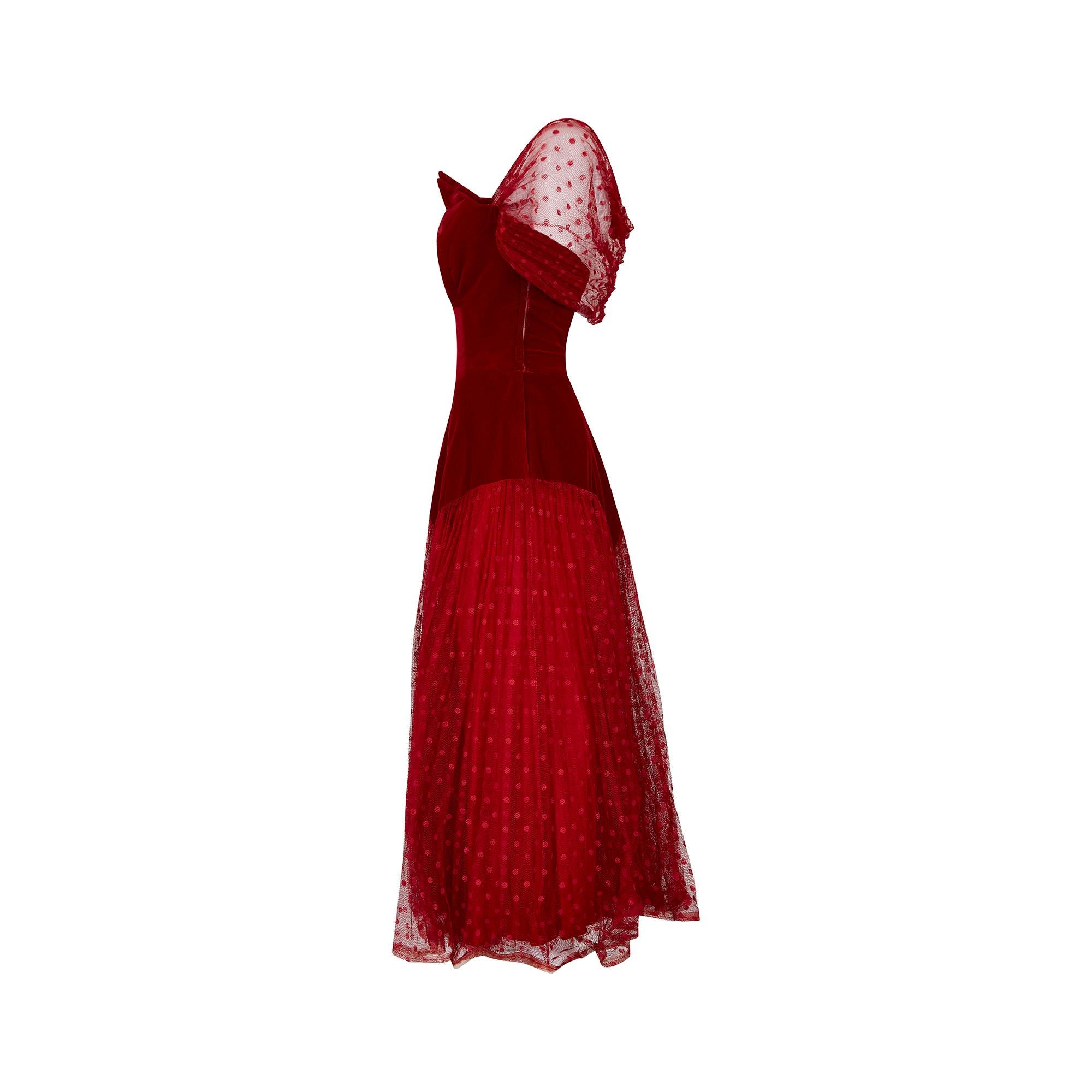 red velvet evening gown