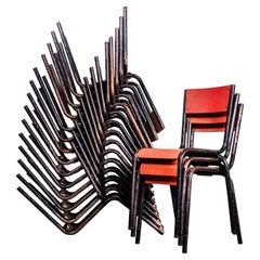 Used 1950's Red Woven Laminate Mullca 510 Dining Chairs - Small Batch Available