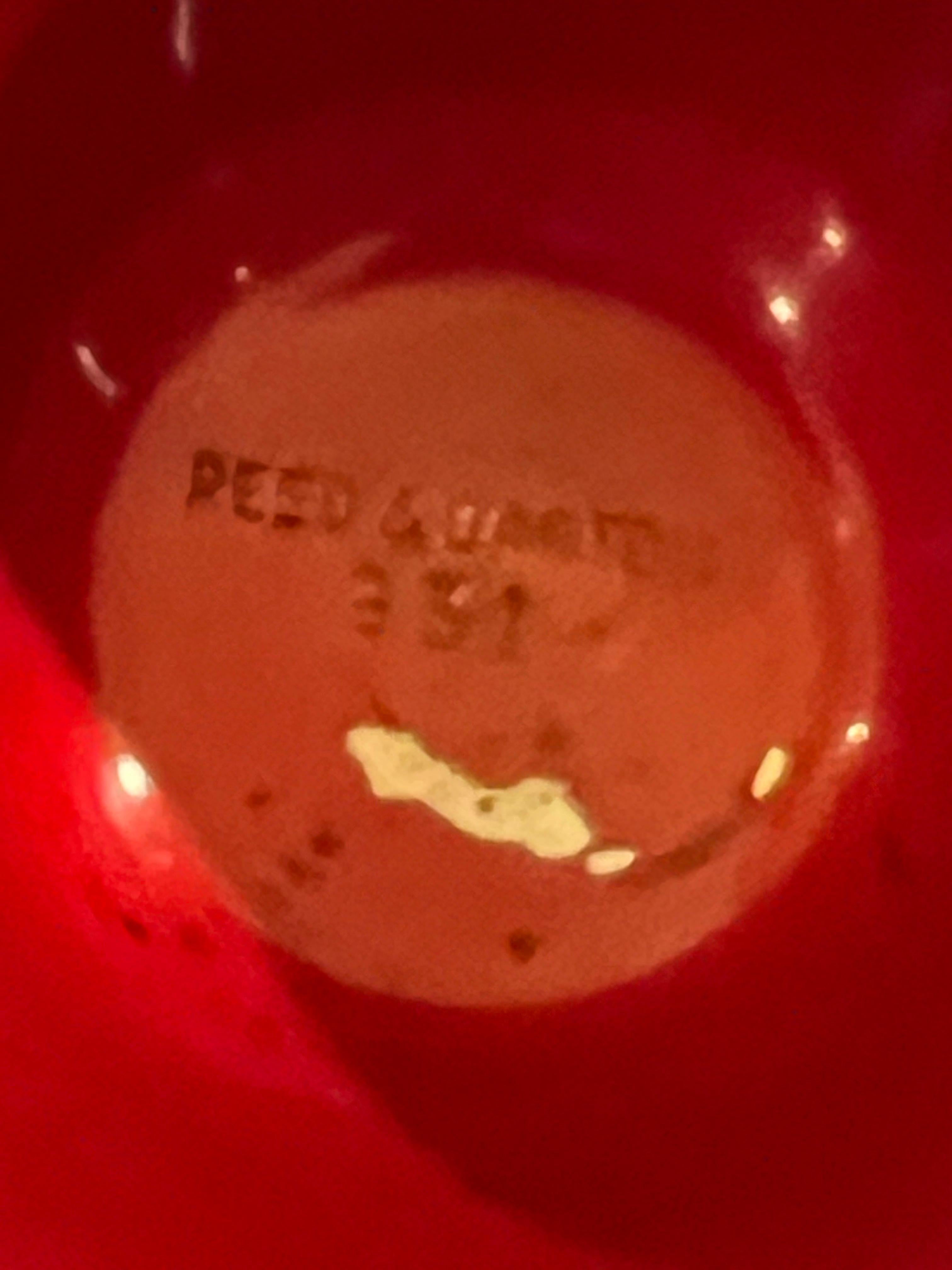 Placcato argento Tazza Jigger doppia Reed & Barton del 1950 con smalto rosso e verde acqua e placca d'argento #231 in vendita