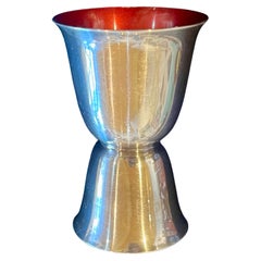 Reed & Barton 1950 Double Jigger Cup Red &Teal Green Enamel- Silver Plate #231