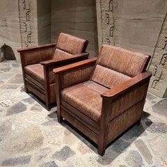 Vintage 1950s Refined Armchairs in Palmwood Mexican Estate Guadalajara Hacienda