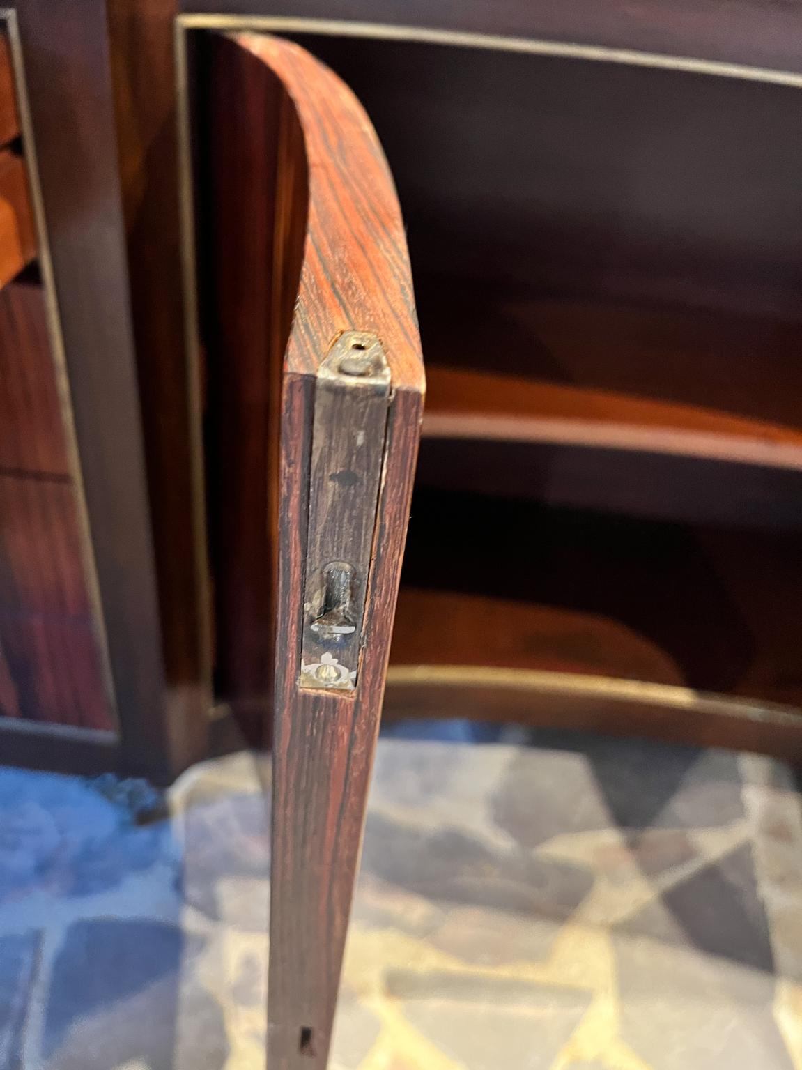 1950s Cómoda Pani a Medida-Credenza Palo de Rosa Hoja de Oro Bronce Ciudad de México en venta 7