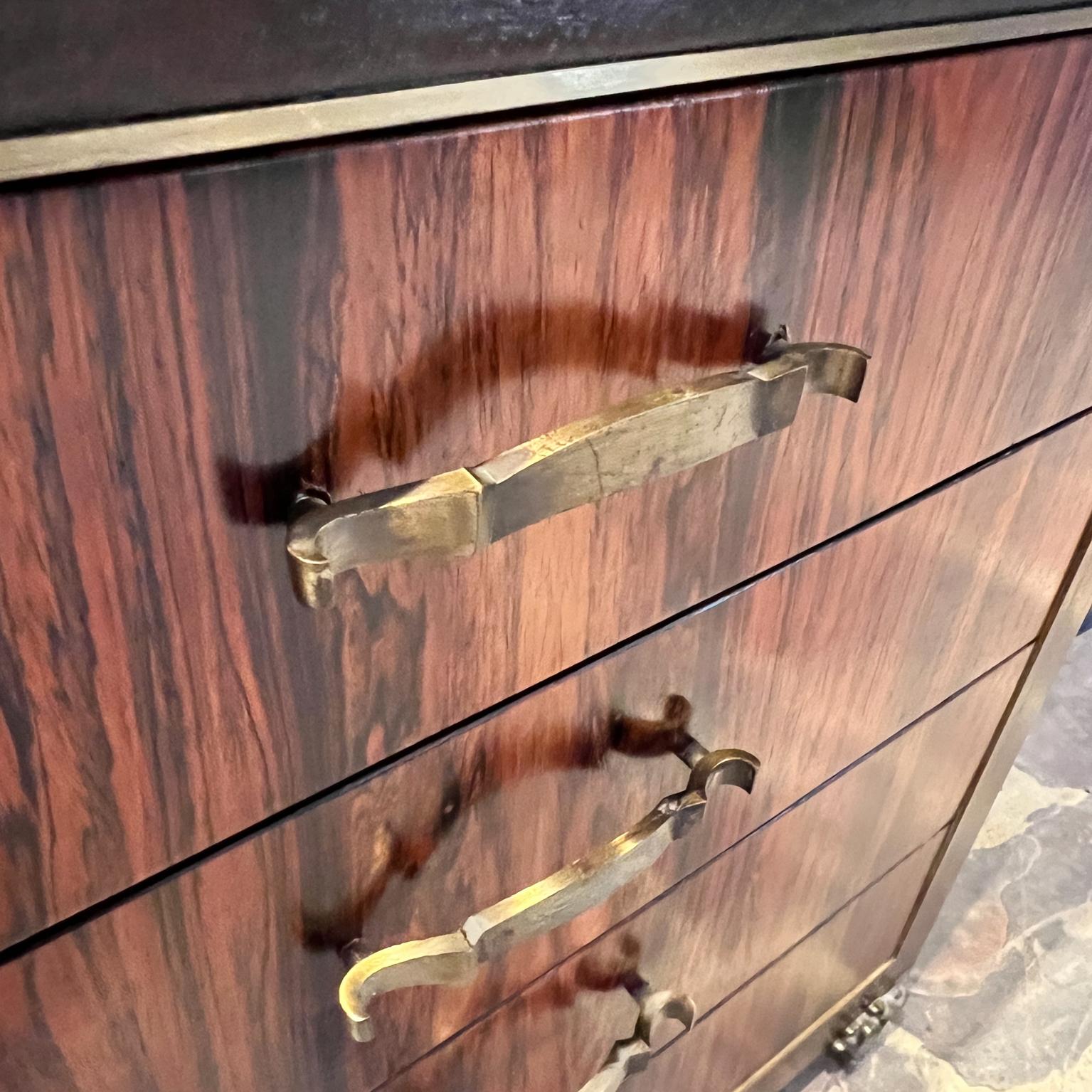 1950s Cómoda Pani a Medida-Credenza Palo de Rosa Hoja de Oro Bronce Ciudad de México en venta 2