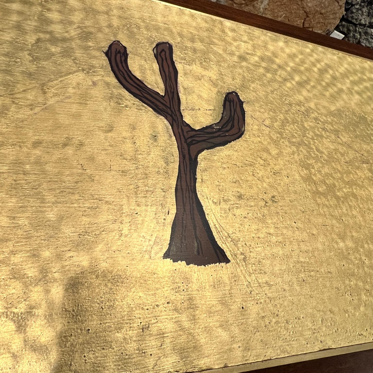 1950s Cómoda Pani a Medida-Credenza Palo de Rosa Hoja de Oro Bronce Ciudad de México en venta 3