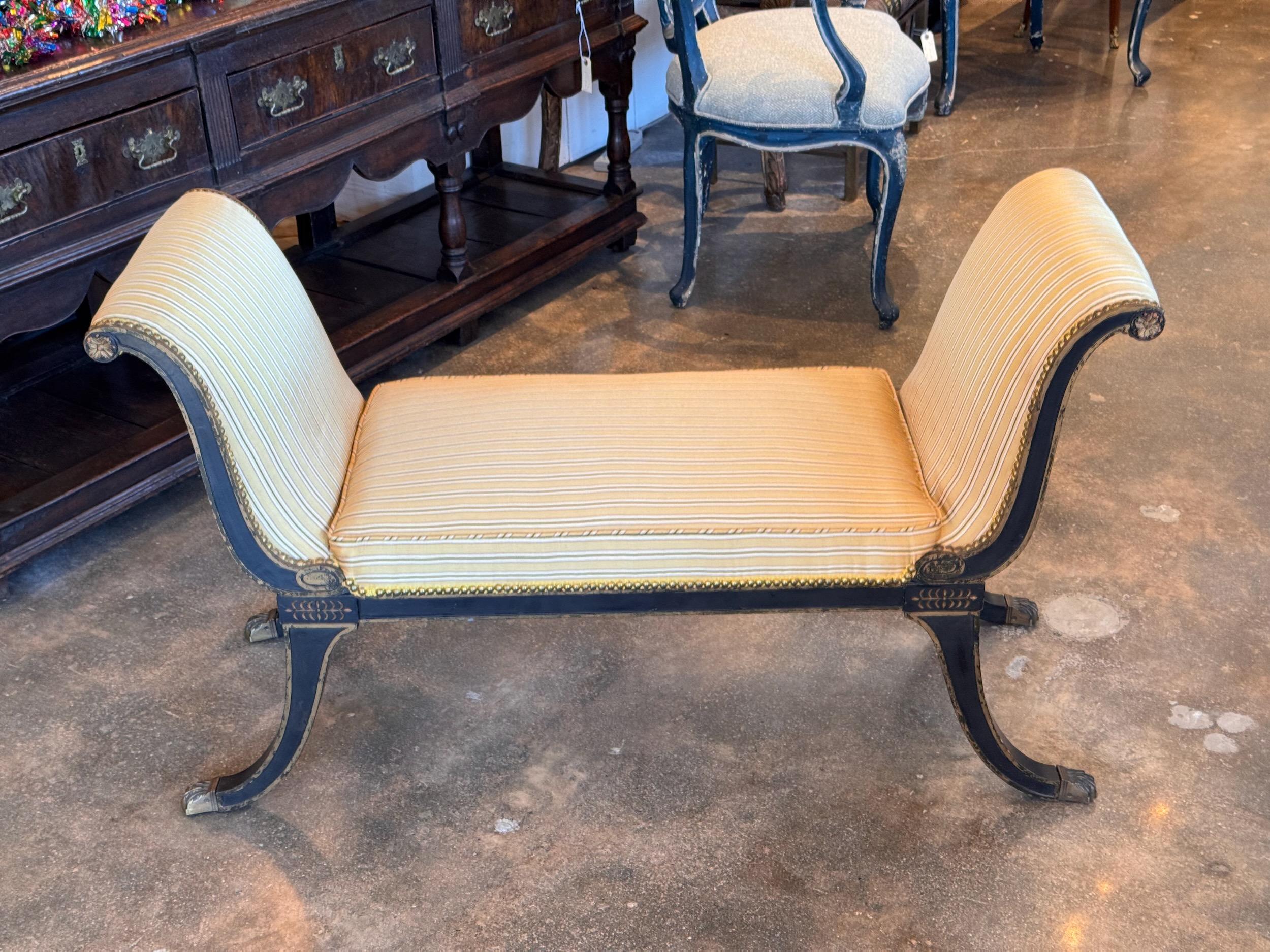 A neoclassical style window bench. Great style .