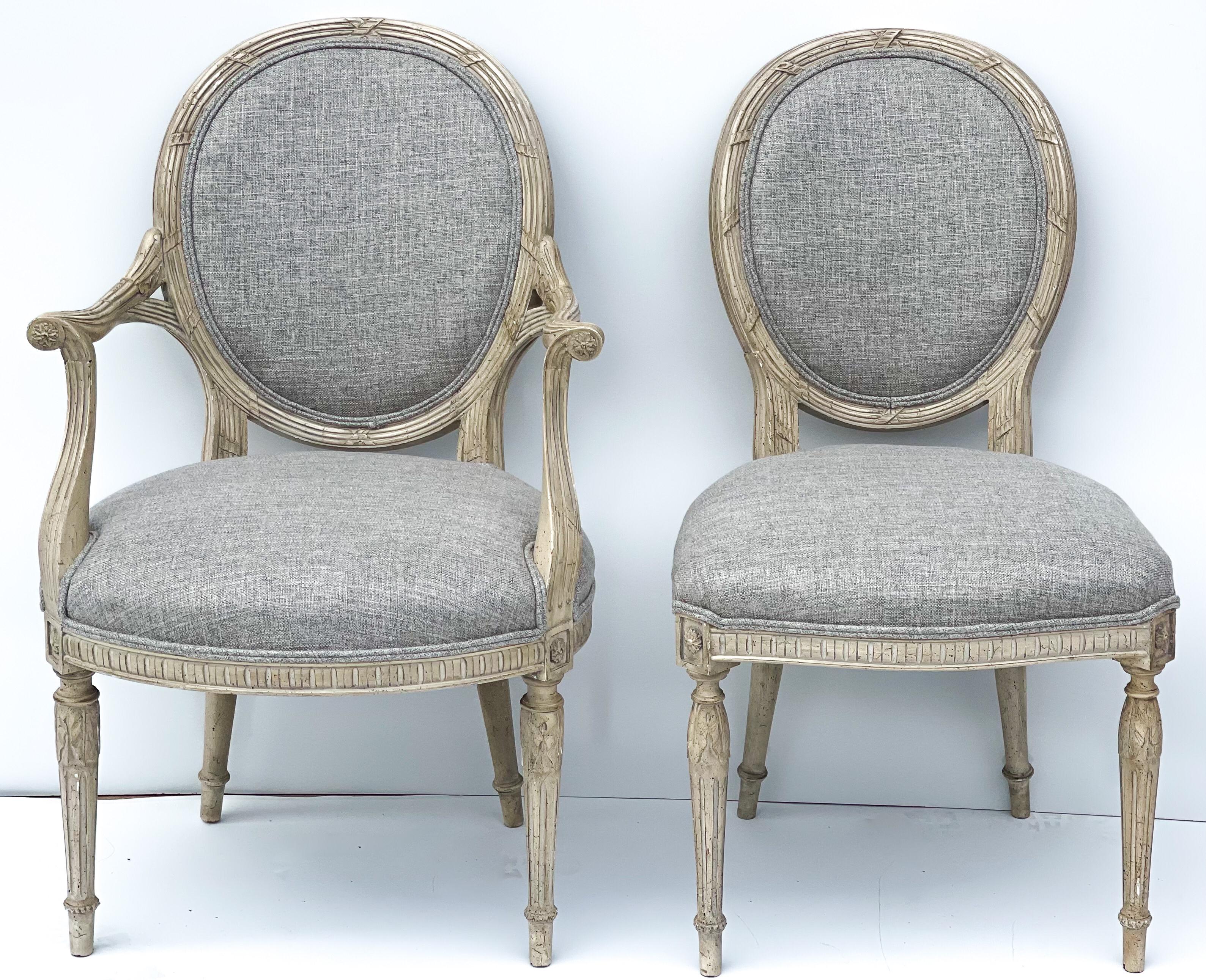 1950s Regency Style Carved Dining Chairs by Beacon Hill, S/6 5