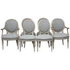 1950s Regency Style Carved Dining Chairs by Beacon Hill, S/6