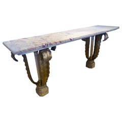 1950s Regency Style Console Signed Jeanne Escars, Buenos Aires