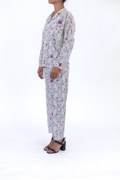 1950S REIS Cotton Pin-Up Girl Calendar Print Pajamas