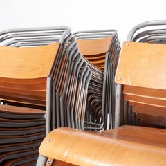 1950s Remploy Tubular Metal Stacking Dining Chairs, Grey Frame