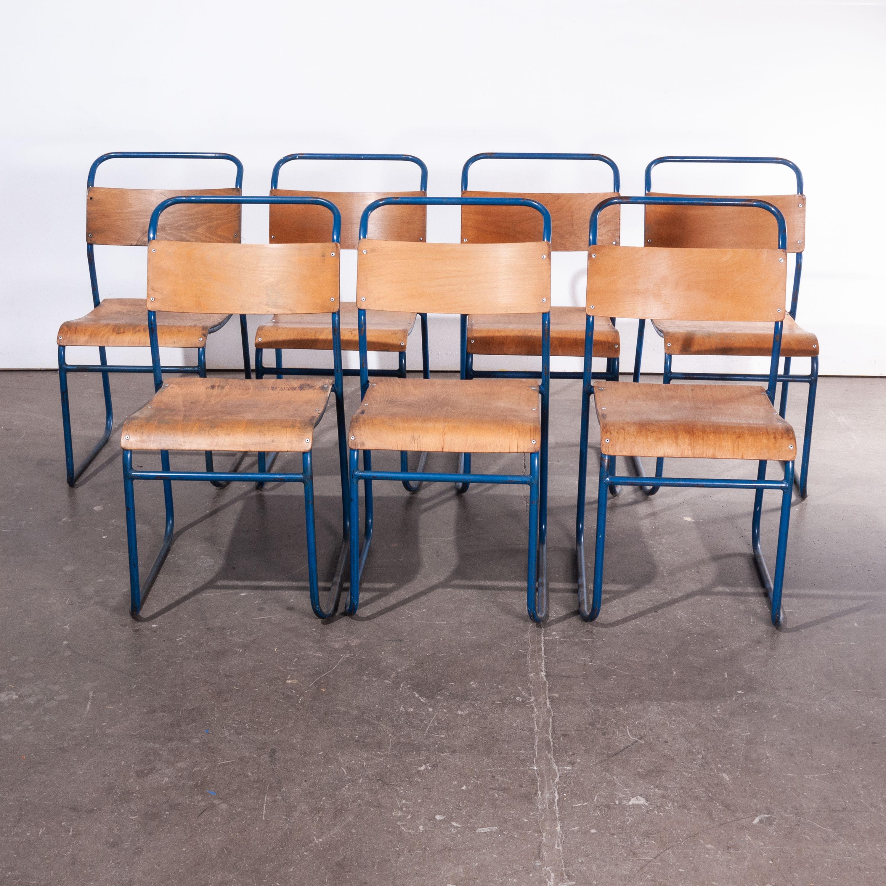 Mid-20th Century 1950's Remploy Tubular Metal Stacking Dining Chairs, Set of Twenty Four