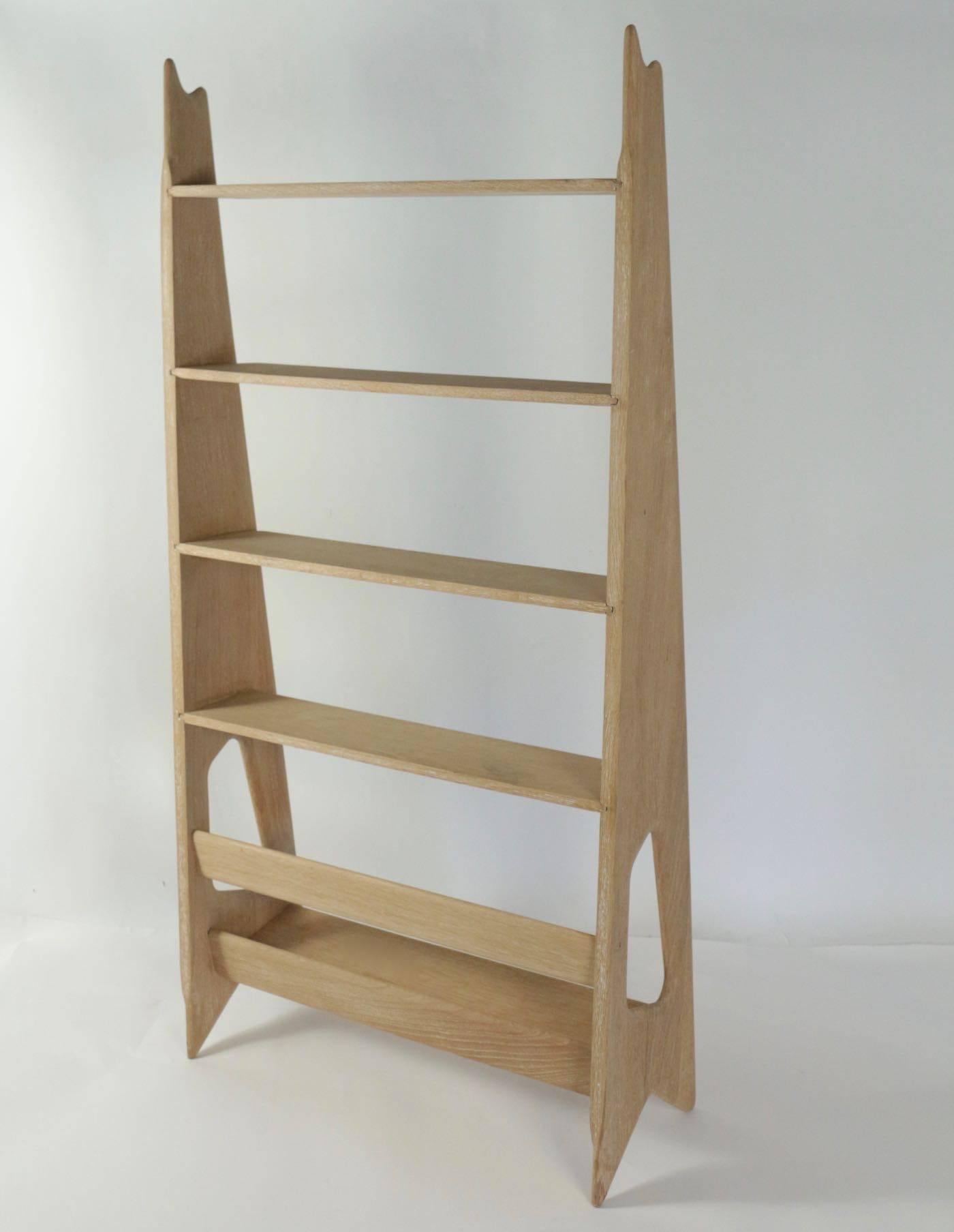 1950s Rene Gabrielle Solid Oak Shelf 2