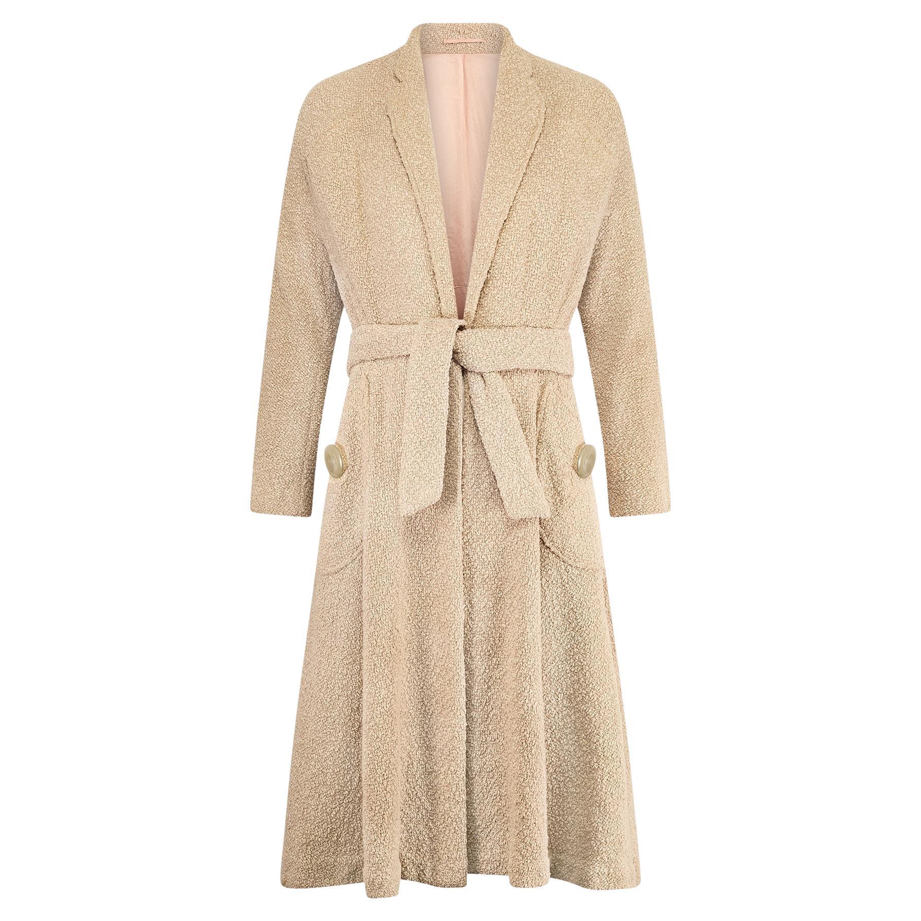 Cappotto Swing Rensor Beige anni '50 in Bouclé in vendita