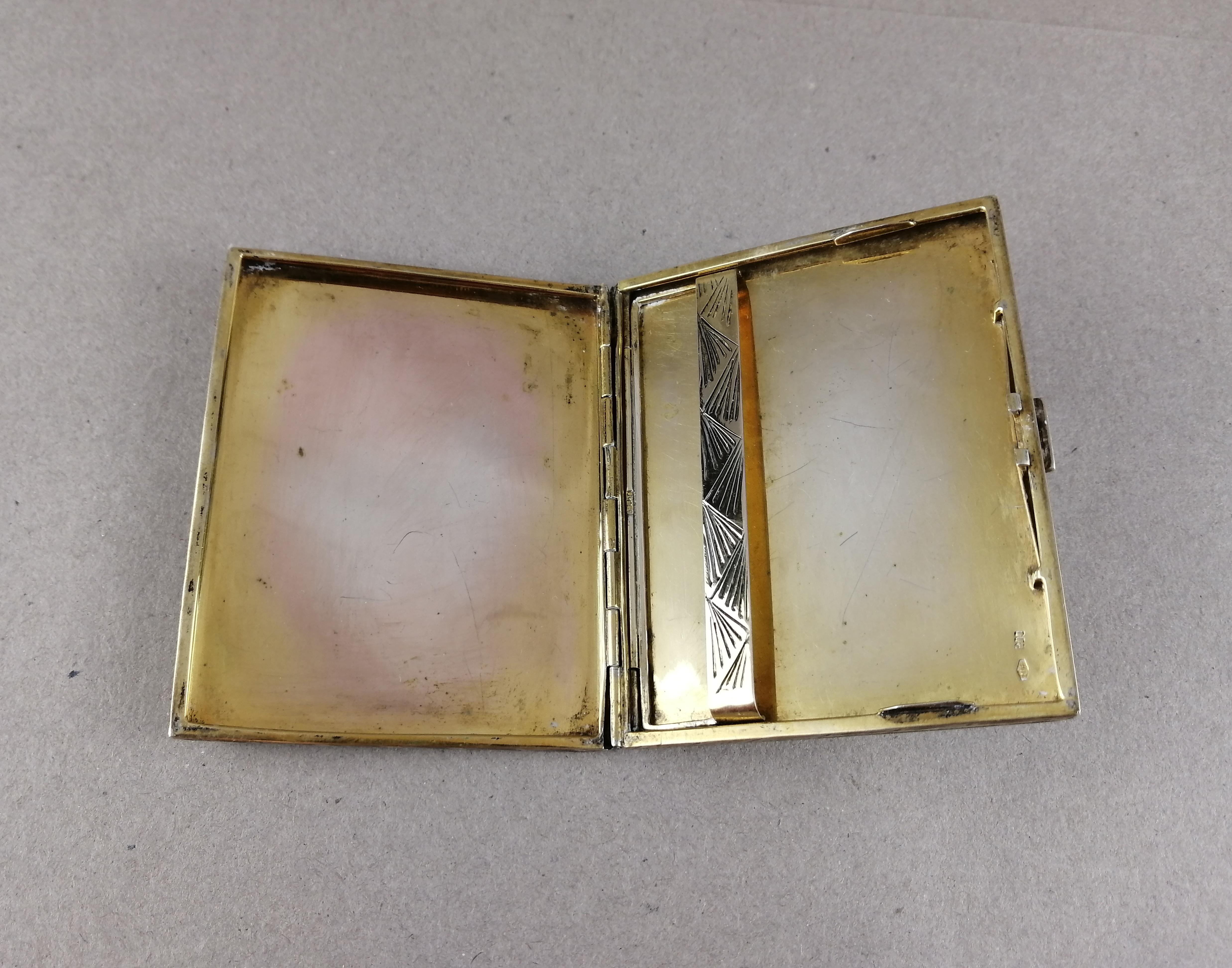 Caja de puros de plata esmaltada Renzo Cassetti .800 de los años 50 en Bueno Estado en Mexico City, MX