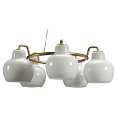 Lampadario ad anello Vilhelm Lauritzen di Louis Poulsen, 1950, restaurato, 1a edizione