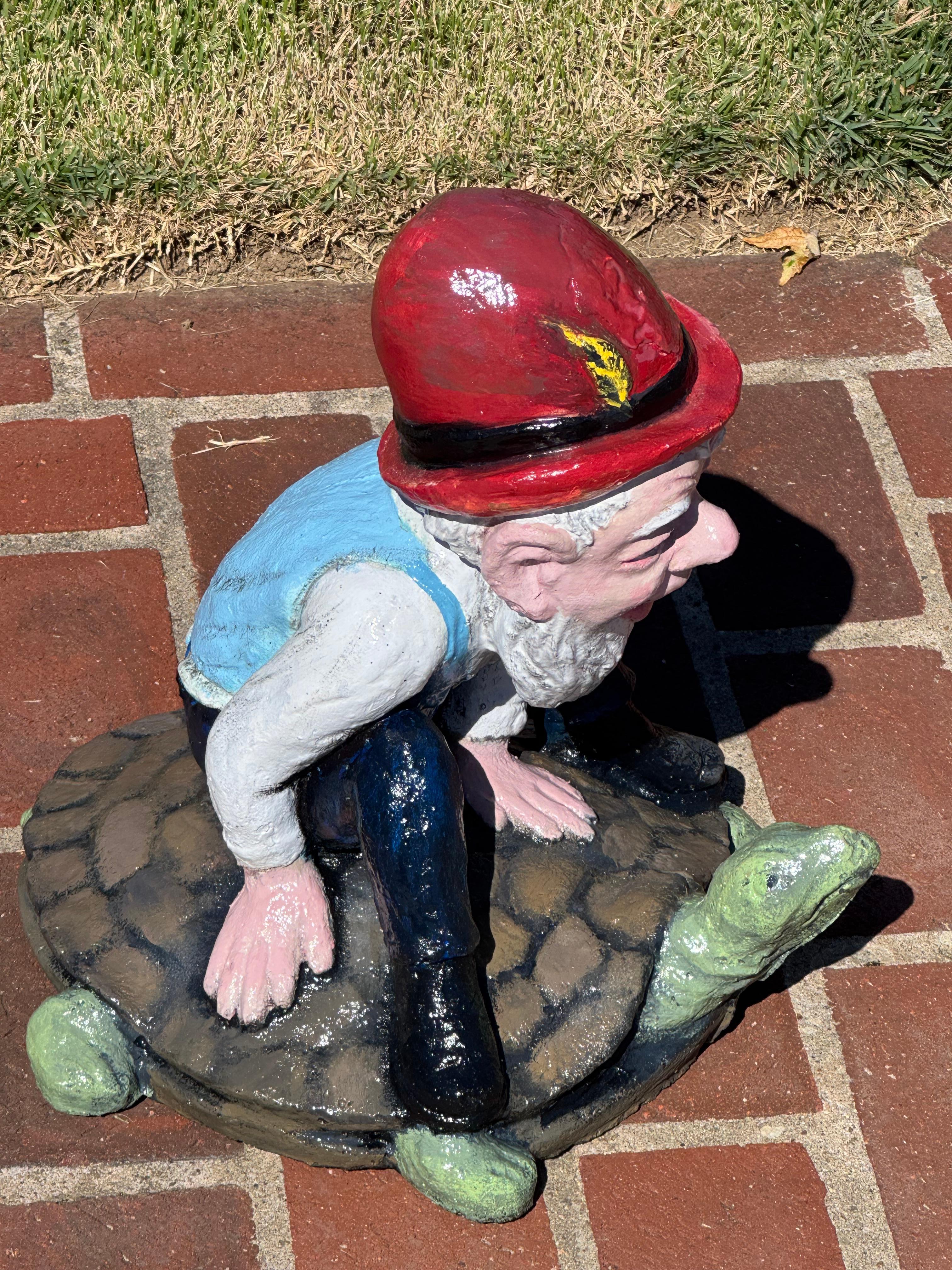 1950er Jahre restauriert Gartenzwerg & Beton Schildkröte Pflanzer Paar im Zustand „Gut“ im Angebot in Bensalem, PA